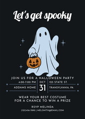 happy halloween pumpkin, halloween spooky night cute ghost with pumpkin happy greetings © Muhammad