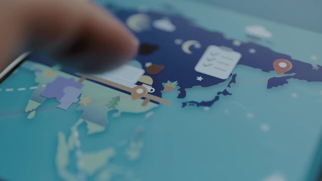 Asian night study map joins bed and checklist