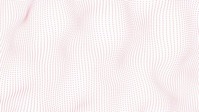 Abstract background featuring wavy flowing surface of small pink dots on white field a minimalist showing soft undulating