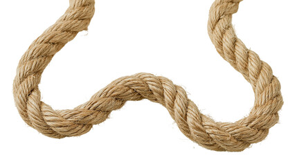 Thick twisted natural jute fiber rope curved in a wavy shape © Svenja