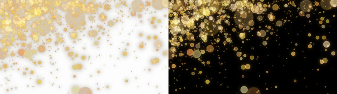 Golden bokeh lights cascading from the corner