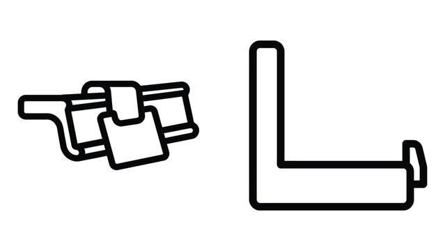 Technical drawing vector illustration of structural profile metal bracket and angle bar component