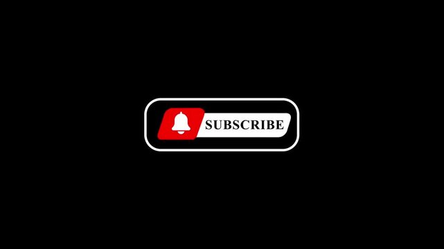 Subscribe button animation with notification bell for social media channels and you tube youtube