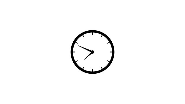 Minimalist analog clock face with fast-spinning hands representing time passing and efficiency motion