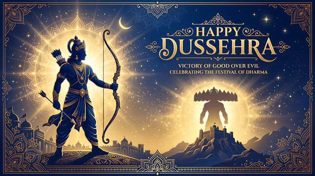 Happy Dussehra festival poster.