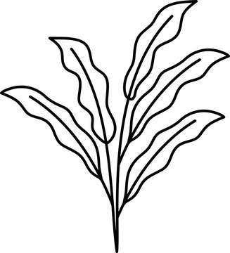 Minimal leaf line art