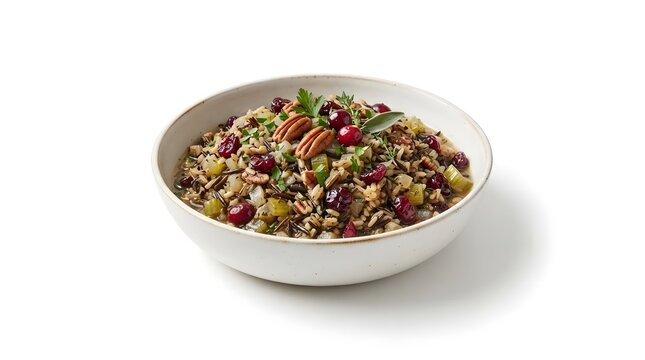 Thanksgiving Day Food Wild rice stuffing with - High Quality Modern Digital Asset for Design and Commercial Concept