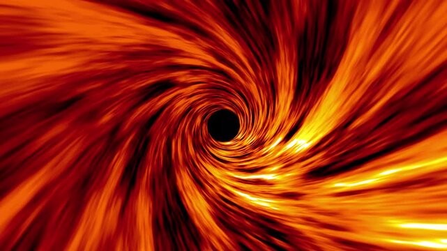 Golden glowing particle vortex swirling in a circular spiral, Abstract gold vortex time portal time tunnel time vortex, abstract spinning vortex, seamless motion background loop 4k video