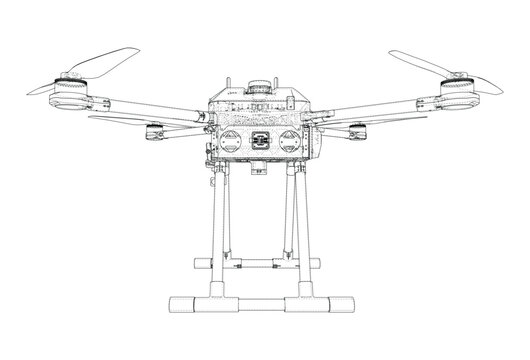 drone wireframe illustration. Vector