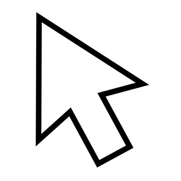 Computer mouse cursor pointer arrow outline icon for user interface navigation
