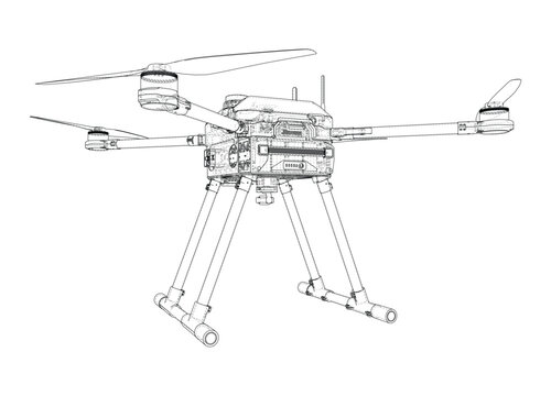 drone wireframe illustration. Vector