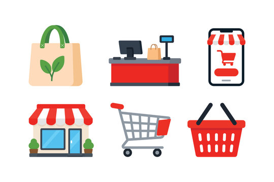 E-Commerce Shopping Vector Elements Set