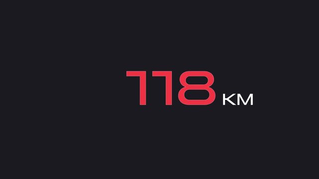 0 km to 1000 km. Distance Kilo Meter. KM calculation.