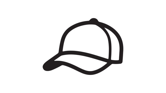 Simple baseball cap icon, casual headwear, and sporty accessory for everyday wear.