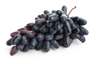 Fototapeta premium Bunch of fresh ripe grapes isolated on white