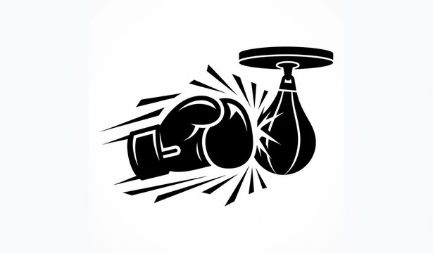 Dynamic Boxing Glove and Speed Bag Premium Sports Vector Icon