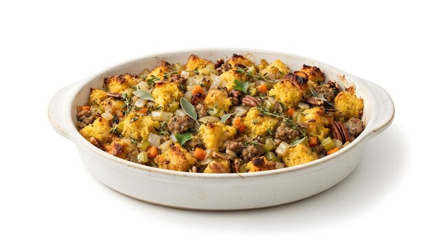 Thanksgiving Day Food Cornbread stuffing isolated stud&hellip; - High Quality Modern Digital Asset for Design and Commercial Concept