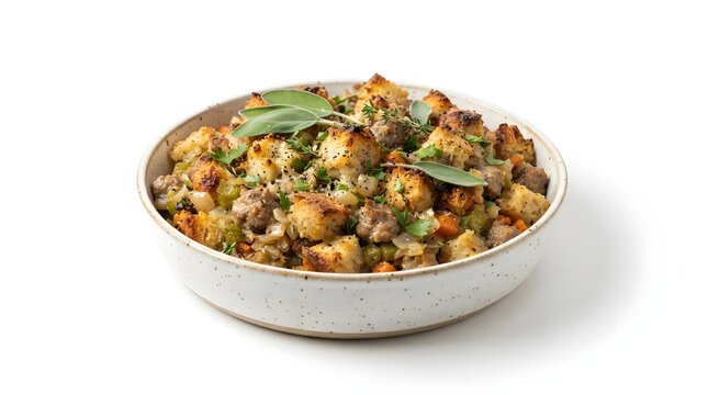 Thanksgiving Day Food Classic sage stuffing dish - High Quality Modern Digital Asset for Design and Commercial Concept