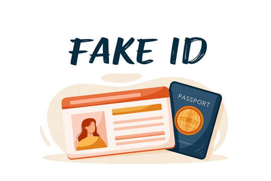 Fake identity document and passport isolated on transparent background PNG cutout