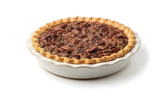 Thanksgiving Day Food Chocolate pecan pie isolated - High Quality Modern Digital Asset for Design and Commercial Concept