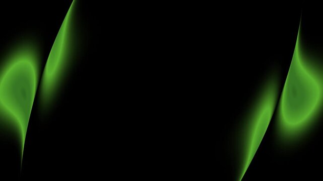 Abstract Green Glow, Neon Light Waves and Fluid Motion Background Animation