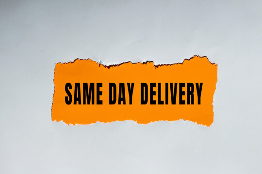 Same Day Delivery text concept photo