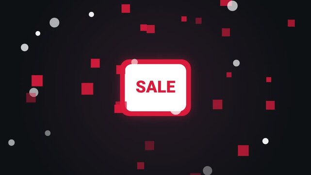 Modern sale notification badge with glowing red border on digital background
