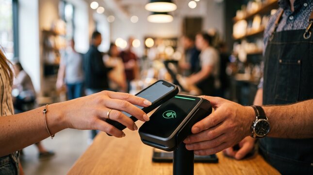 Contactless payment using a mobile phone at a merchant's electronic terminal