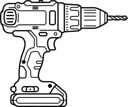 vector illustration of electric drill