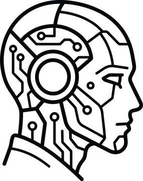 robot head vector illustration