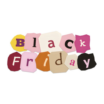 Colorful black friday text design with scissors
