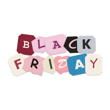 Colorful black friday text letters design