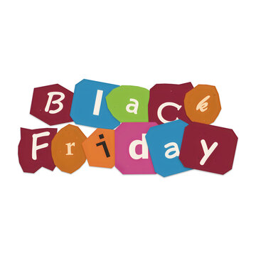 Colorful black friday text logo with playful letters