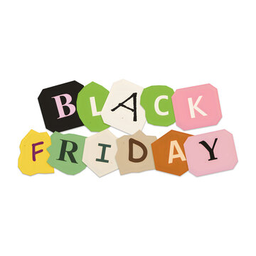 Black friday colorful text logo design