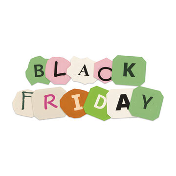 Colorful black friday wooden letter blocks