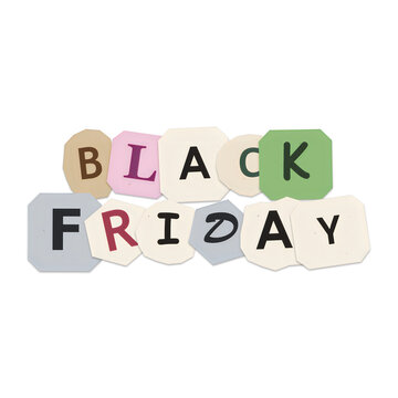 Black friday colorful wooden letter blocks