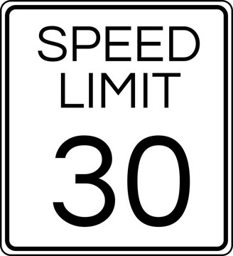 Speed Limit 30 mph Traffic Sign