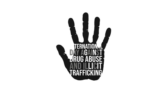 International Day Against Drug Abuse Hand Illustration