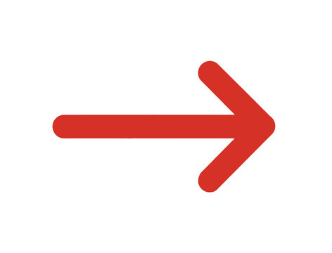 Red arrow icon pointing right for directional signage and web navigation interface design.