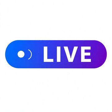 Modern live broadcast button with animated smiley icon