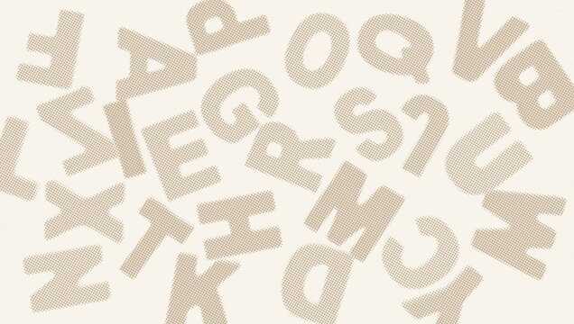 Abstract alphabet letter pattern background with halftone effect
