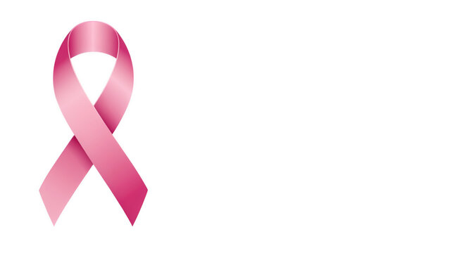 Pink ribbon symbol for breast cancer awareness during awareness campaigns isolated on transparent background
