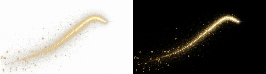 Golden comet swoosh with sparkles and bokeh © Rafi