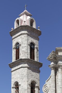 Cathedral Clock Tower, Catedral de la Virgen Mar&iacute;a de la Concepci&oacute;n Inmaculada, Old Town, Capital Havana, Havana Province, Greater Antilles, Caribbean, Cuba