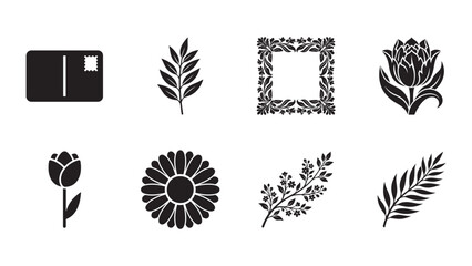 Spring floral poster solid glyph icon for seasonal events, botanical designs, greetings and decoration. © MdMoziber