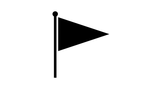 Black flag on a pole
