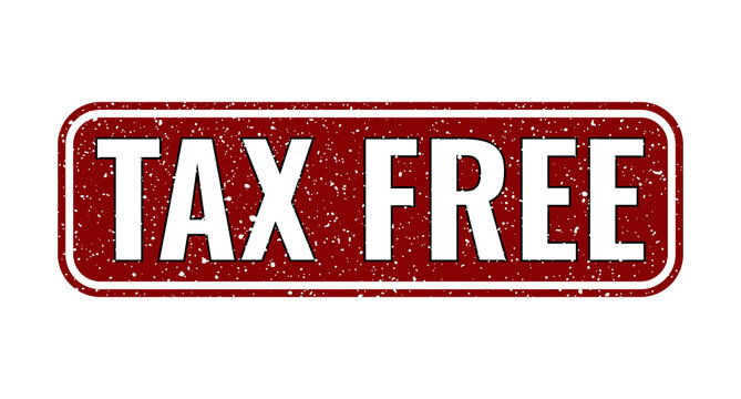 Tax Free Stamp Badge with Distressed Grunge Texture and Duty Exemption Promotional Design