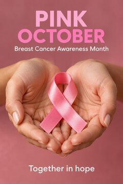 Pink October Breast Cancer Awareness Campaign Illustration