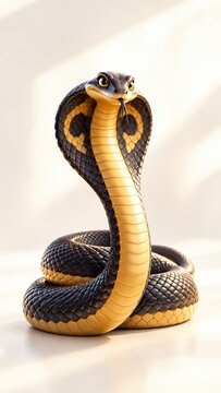 Majestic Cobras In Black And Gold: A Stunning Display Of Exotic Snake Beauty, Perfect For Wildlife Lovers, Art Enthusiasts, And Nature Fans Seeking Unique Visual Delights In Vivid Detail