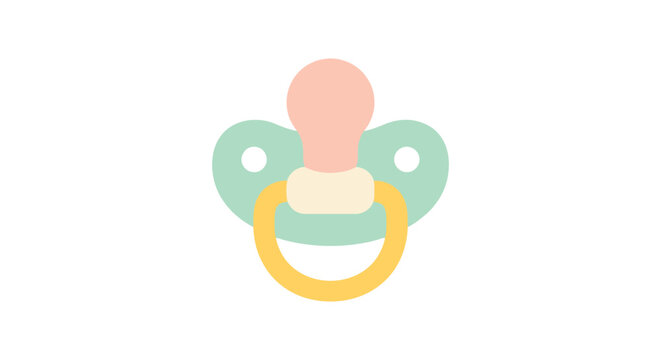 Flat vector illustration of a baby pacifier against a white background